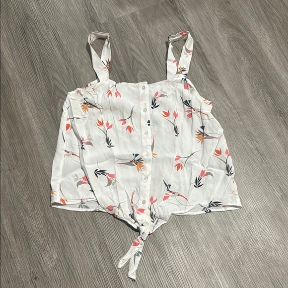 LOFT Tops - LOFT Floral White Sleeveless Top
